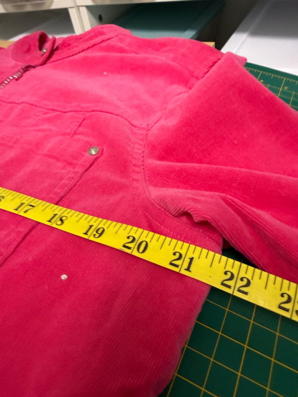 Quacker Factory Pink Corduroy Rhinestone Zip Front Jacket M - Picture 9 of 10